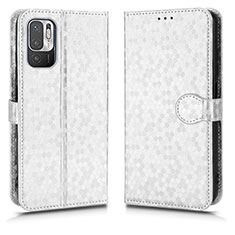 Custodia Portafoglio In Pelle Cover con Supporto C01X per Xiaomi Redmi Note 11 SE 5G Argento