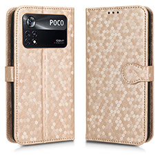 Custodia Portafoglio In Pelle Cover con Supporto C01X per Xiaomi Redmi Note 11E Pro 5G Oro