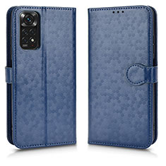 Custodia Portafoglio In Pelle Cover con Supporto C01X per Xiaomi Redmi Note 11S 4G Blu