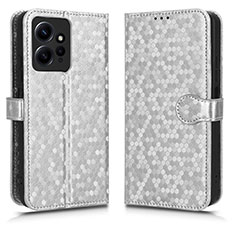 Custodia Portafoglio In Pelle Cover con Supporto C01X per Xiaomi Redmi Note 12 4G Argento