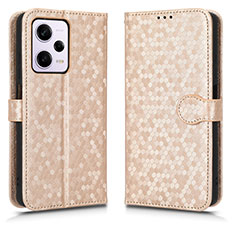 Custodia Portafoglio In Pelle Cover con Supporto C01X per Xiaomi Redmi Note 12 Pro+ Plus 5G Oro