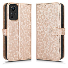 Custodia Portafoglio In Pelle Cover con Supporto C01X per Xiaomi Redmi Note 12S Oro