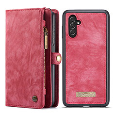 Custodia Portafoglio In Pelle Cover con Supporto C02S per Samsung Galaxy A04s Rosso