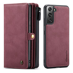 Custodia Portafoglio In Pelle Cover con Supporto C02S per Samsung Galaxy S24 Plus 5G Rosso