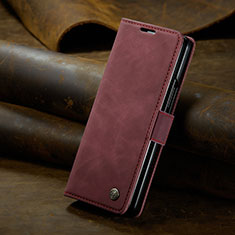 Custodia Portafoglio In Pelle Cover con Supporto C02S per Samsung Galaxy Z Fold5 5G Rosso Rosa