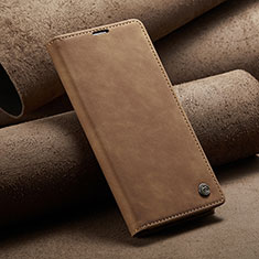 Custodia Portafoglio In Pelle Cover con Supporto C02S per Xiaomi Redmi Note 10 5G Marrone Chiaro