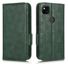 Custodia Portafoglio In Pelle Cover con Supporto C02X per Google Pixel 4a Verde