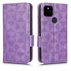 Custodia Portafoglio In Pelle Cover con Supporto C02X per Google Pixel 5a 5G Viola