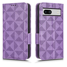 Custodia Portafoglio In Pelle Cover con Supporto C02X per Google Pixel 7a 5G Viola