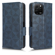 Custodia Portafoglio In Pelle Cover con Supporto C02X per Huawei Enjoy 50z Blu