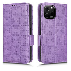 Custodia Portafoglio In Pelle Cover con Supporto C02X per Huawei Enjoy 50z Viola