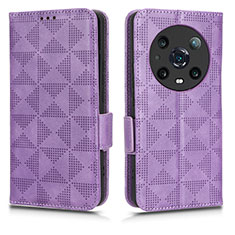 Custodia Portafoglio In Pelle Cover con Supporto C02X per Huawei Honor Magic4 Pro 5G Viola