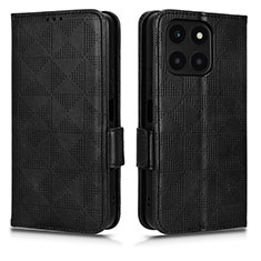 Custodia Portafoglio In Pelle Cover con Supporto C02X per Huawei Honor X6a Nero