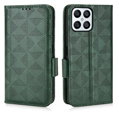 Custodia Portafoglio In Pelle Cover con Supporto C02X per Huawei Honor X8 4G Verde