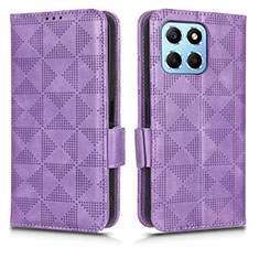 Custodia Portafoglio In Pelle Cover con Supporto C02X per Huawei Honor X8 5G Viola