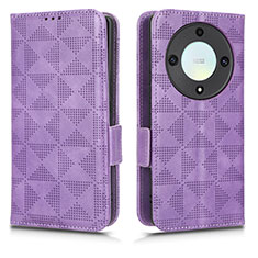 Custodia Portafoglio In Pelle Cover con Supporto C02X per Huawei Honor X9a 5G Viola