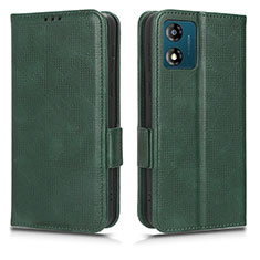 Custodia Portafoglio In Pelle Cover con Supporto C02X per Motorola Moto E13 Verde