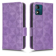 Custodia Portafoglio In Pelle Cover con Supporto C02X per Motorola Moto E13 Viola