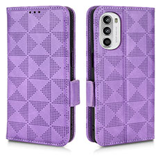 Custodia Portafoglio In Pelle Cover con Supporto C02X per Motorola Moto Edge (2022) 5G Viola