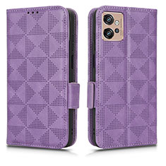 Custodia Portafoglio In Pelle Cover con Supporto C02X per Motorola Moto G32 Viola