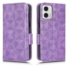 Custodia Portafoglio In Pelle Cover con Supporto C02X per Motorola Moto G53 5G Viola