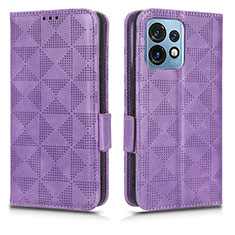 Custodia Portafoglio In Pelle Cover con Supporto C02X per Motorola Moto X40 5G Viola