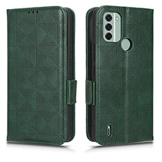 Custodia Portafoglio In Pelle Cover con Supporto C02X per Nokia C31 Verde