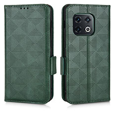 Custodia Portafoglio In Pelle Cover con Supporto C02X per OnePlus 10 Pro 5G Verde