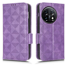 Custodia Portafoglio In Pelle Cover con Supporto C02X per OnePlus Ace 2 5G Viola