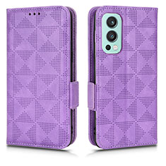 Custodia Portafoglio In Pelle Cover con Supporto C02X per OnePlus Nord 2 5G Viola