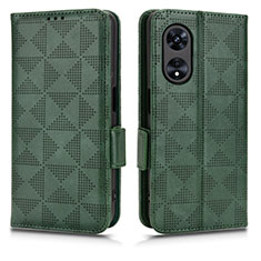 Custodia Portafoglio In Pelle Cover con Supporto C02X per Oppo A1 5G Verde