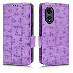 Custodia Portafoglio In Pelle Cover con Supporto C02X per Oppo A1 5G Viola