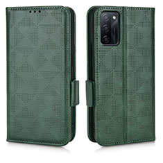 Custodia Portafoglio In Pelle Cover con Supporto C02X per Oppo A55S 5G Verde