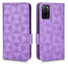 Custodia Portafoglio In Pelle Cover con Supporto C02X per Oppo A55S 5G Viola