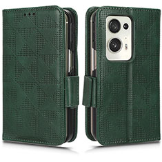 Custodia Portafoglio In Pelle Cover con Supporto C02X per Oppo Find N2 5G Verde