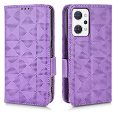 Custodia Portafoglio In Pelle Cover con Supporto C02X per Oppo Reno7 A Viola