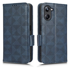 Custodia Portafoglio In Pelle Cover con Supporto C02X per Realme 10 Pro 5G Blu