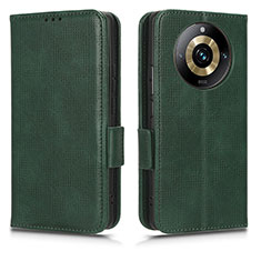 Custodia Portafoglio In Pelle Cover con Supporto C02X per Realme 11 Pro 5G Verde