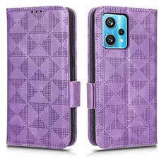 Custodia Portafoglio In Pelle Cover con Supporto C02X per Realme 9 4G Viola