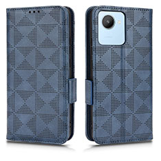 Custodia Portafoglio In Pelle Cover con Supporto C02X per Realme C30 Blu