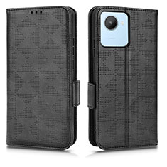 Custodia Portafoglio In Pelle Cover con Supporto C02X per Realme C30 Nero