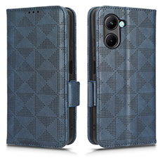 Custodia Portafoglio In Pelle Cover con Supporto C02X per Realme C33 Blu