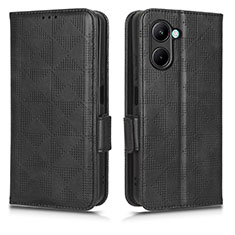 Custodia Portafoglio In Pelle Cover con Supporto C02X per Realme C33 Nero