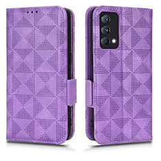 Custodia Portafoglio In Pelle Cover con Supporto C02X per Realme GT Master 5G Viola