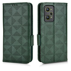 Custodia Portafoglio In Pelle Cover con Supporto C02X per Realme GT Neo2 5G Verde