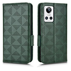 Custodia Portafoglio In Pelle Cover con Supporto C02X per Realme GT Neo3 5G Verde