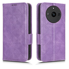 Custodia Portafoglio In Pelle Cover con Supporto C02X per Realme Narzo 60 5G Viola