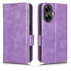 Custodia Portafoglio In Pelle Cover con Supporto C02X per Realme Narzo N55 Viola