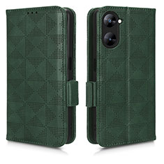 Custodia Portafoglio In Pelle Cover con Supporto C02X per Realme V30t 5G Verde