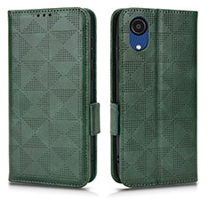 Custodia Portafoglio In Pelle Cover con Supporto C02X per Samsung Galaxy A03 Core Verde